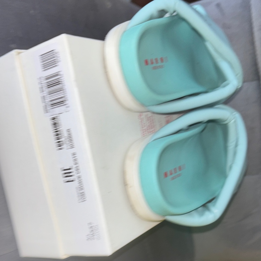 Girls Marni Aqua Blue Cross Strap Puff Sandals - Picture 6 of 8